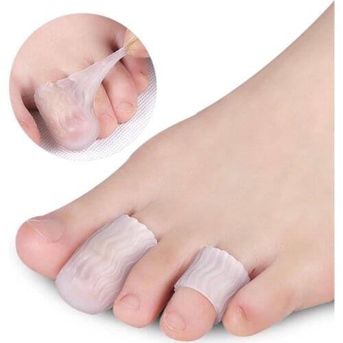 1-4Pair Finger Toe Protector Tubes Cover Cap Silicone Sports Bunion Corrector Pain Relief Blisters Foot Care Orthopedic Gel Pads