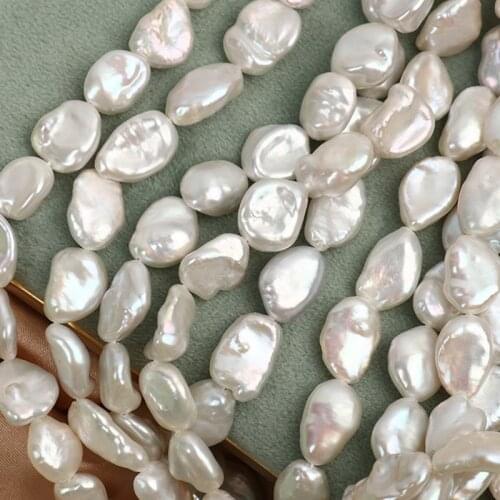 10-11MM 10Pcs/Lot Natural Freshwater Pearl Baroque Flat Irregular Loose Beads Diy Jewelry Making Accessories Findings