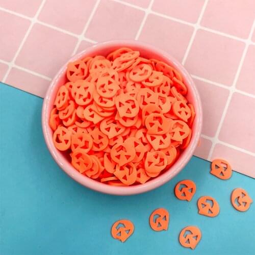 100g Cartoon Pumpkin Ghost Hot Clay Sprinkles for Crafts Making Polymer Slice DIY Halloween Decoration Slime Filler Accessories
