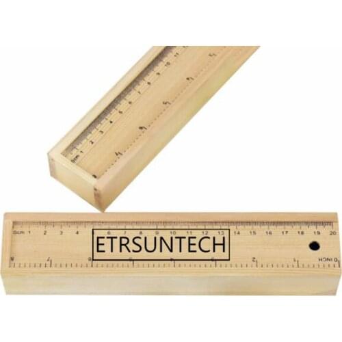 100pcs Wood Pencil Box with Ruler Set Wooden Pencil Case Student Stationery Storage Box Supplies