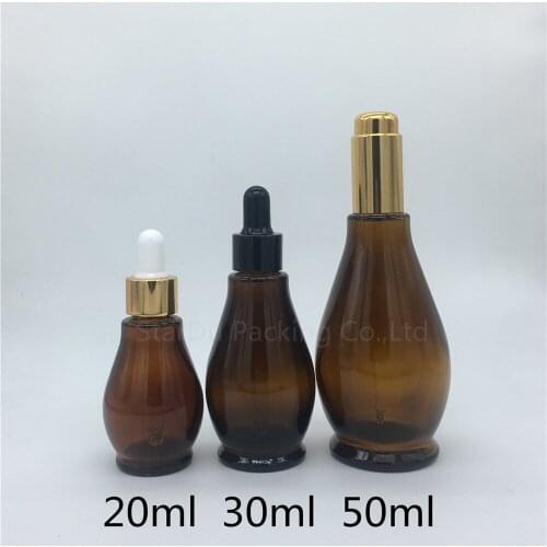 20ml 30ml 50ml amber Essential Oil Bottle, Reagent Eye Dropper Drop Glass Aromatherapy Liquid Pipette Bottle Refillable 100pcs
