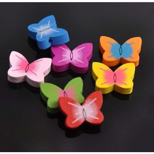 Mixed Lovely Butterfly Wooden Spacer Beads For Jewelry making DIY 19x15mm 50pcs MT0009X