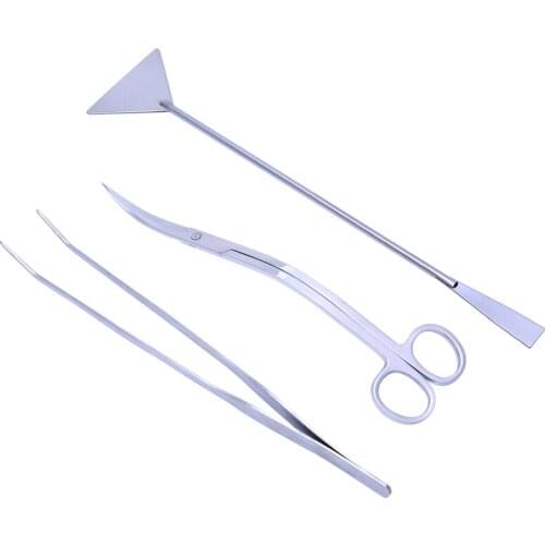 3in1 Aquarium Aquatic Live Plants Maintenance Tweezers Scissors Leveler Tool Kit W215