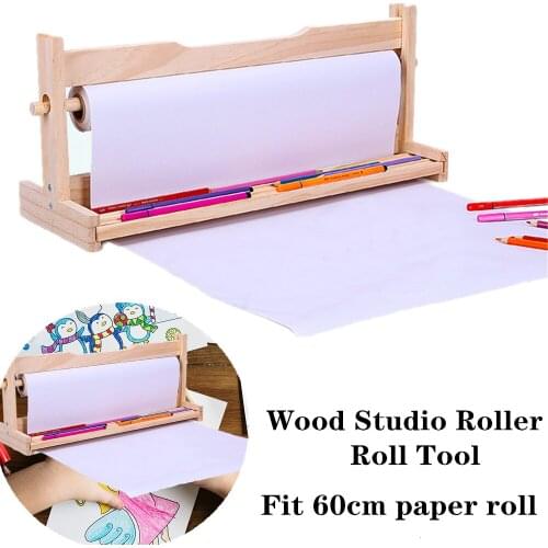 60cm Brown Kraft Wrapping Paper Roll Tool Studio Roller Long Roll Of Wood Frame Drawing Paper Studio Roller Scroll Of Paper