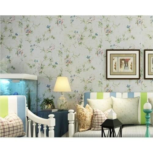 Beibehang Retro american pure paper 3d wallpaper nostalgic rural idyll flower bedroom bedside living room tv background tapety