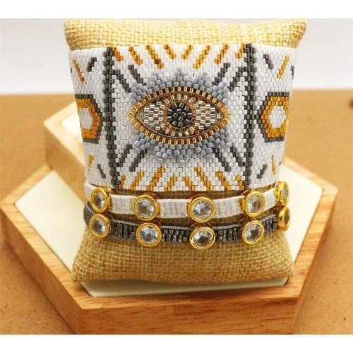 ZHONGVI Bracelet For Women MIYUKI Lucky Evil Eye Bracelets Pulseras Mujer Femme Crystal miyuki Jewelry Woman Handmade Loom Beads