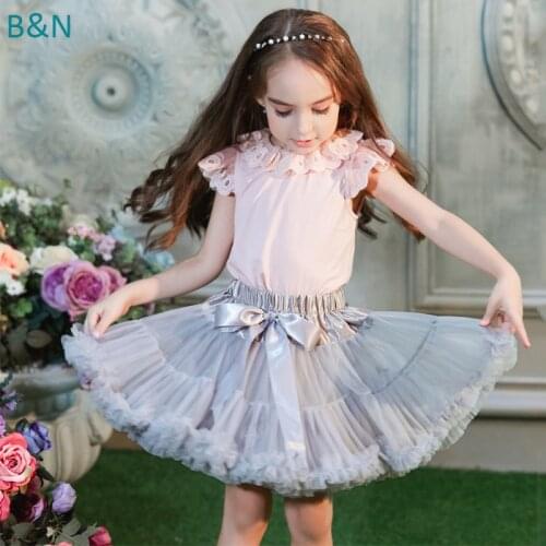 Buenos Ninos Fashionable 21 Colors Tulle Skirt Baby And Children Girl Fluffy Chiffon Tutu Pettiskirt Dance Skirts For Teens