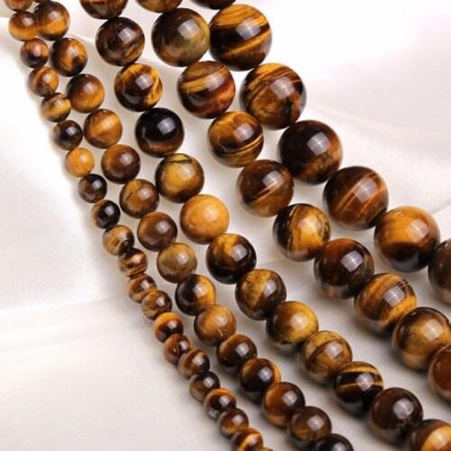 Round 4/6/8/10mm Yellow Tiger Eye Loose Beads for DIY Craft Bracelet Necklace Jewelry Making