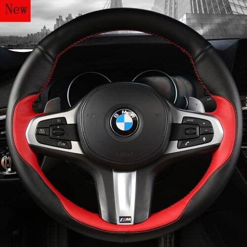 DIY Leather Hand-stitched Car Steering Wheel Covers For Bmw 5 Series 525LI E60 E70 E53 E83 Car Accessories