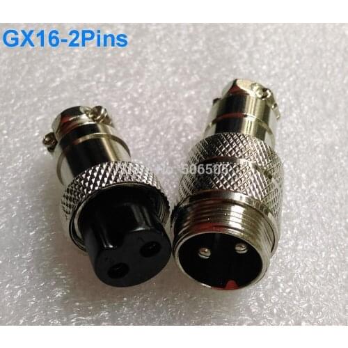 GX16 2Pins 16mm Male and Female Butt joint Connector kit GX16 Socket+Plug Aviation plug interface 2set/lot