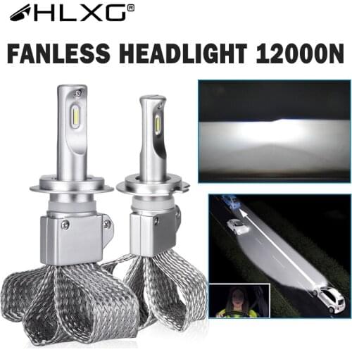 HLXG LED H7 CSP copper Auto Car Bulb Headlight 9005 HB4 H11 H8 HB3 9006 LED Lamps fanless light h4 светодиодные лампы 12V 6000K