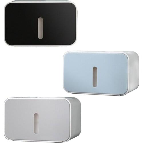 Toilet Tissue Box,Wall Mounted Toilet Tissue Shelf Holder Waterproof Bathroom Tray Roll Paper Storage Box