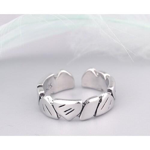 Creative Simple Stone Shape Silver Color Ring Vintage Punk Opening Metal Ring For Men Women Fashion Party Jewelry Friends Gift