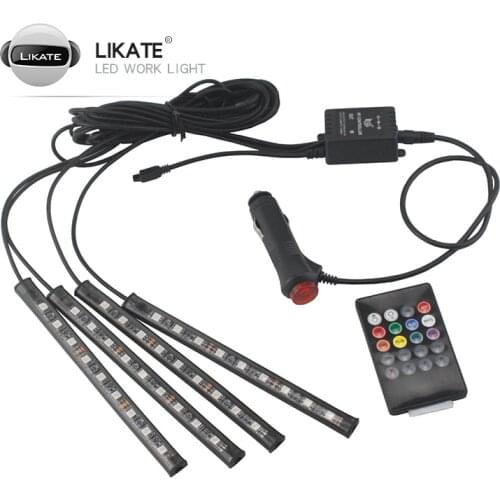 LKT 4Inch 1 Universal Car Colorful Acoustic LED Atmosphere Lights Decorative Lamp