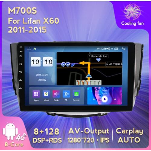 MEKEDE 6+128G car dvd player for Lifan X60 2012-2016 with car radio multimedia video GPS navigation 4G lte DSP IPS Carplay Auto