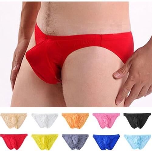 Mens Low Rise Sexy Briefs Mens Underwear Seamless Breathable Bulge Underpants Viscose Breathable Underwear