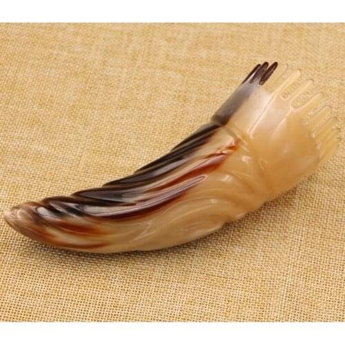 Combs Hairdressing Natural Anti Static Yak Horn Massage Comb Hair Care Brush Hairbrush Dredging The Vein Gift Top Fashion Sale