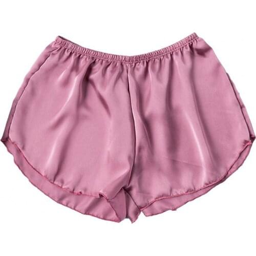 Sexy Fashion Satin Women Pajama Shorts 2021 Summer Female Korean Style Cute Elastic Waist Plus Size Solid Cool Sleepwear Bottoms