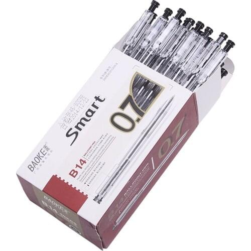 BAOKE B14 ballpoint pen push style 0.7mm student writing pen smooth pen