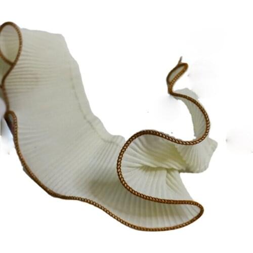 Width 2'' Single Layer Wave Three Dimensional Pleated Lace Fabric By The Half Yard For Shirt Dress Accessories Material