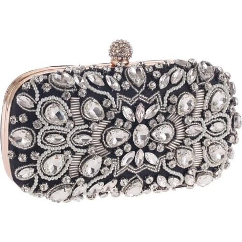 Rhinestone Bling Bling Women Beads Evening Bag Party Packing Small Clutch Bags Ladies Dress Diamonds Handbag Chain Shoulder Bag