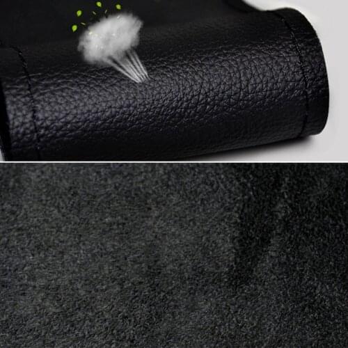Black Wheel Universal Cover Professional Gift 10.3cm Car Cowhide 38cm Leather DIY