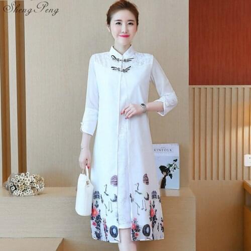 Spring Summer China national style Ao Dai dress Modern Daily Wear women Traditional Ao Dai Cheongsam Qipao V1488