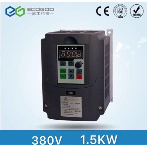 Input 220V Single phase Output 380V 3phase Variable Frequency Drive VFD inverter 1.5KW 1500W 2hp for Motor/Spindle