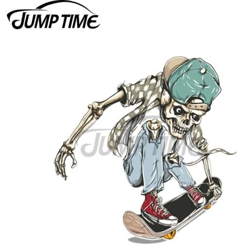 Jump Time 13 x 9.6cm For Skate and Die Car Stickers Waterproof Scratch-proof Custom Printing Bumper Trunk Truck Windows Decal