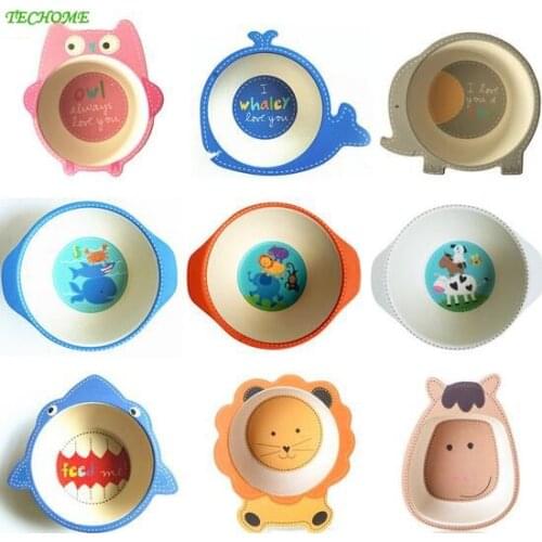 High Quality Baby Dishes Childrens Feeding Tableware Infant Baby Cartoon Dishes Children Plates Bowl Dinnerware Dishes Bowl
