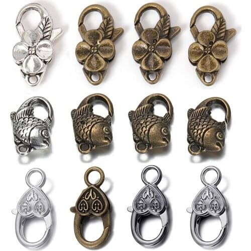 10pcs Antique Silver Lobster Clasp Retro Hooks for Necklace Bracelet Chain Connector Jewelry Making Accessories DIY Components