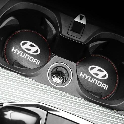 1pcs Car Cup Holder Coaster Non slip Pad Mat Interior Decoration For Hyundai Solaris ix35 i20 i30 i40 Tucson CRETA Santa