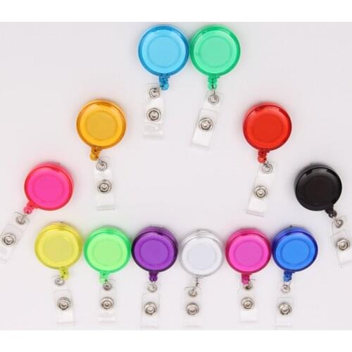10 pcs/lot Retractable Ski Pass ID Card Badge Holder Reel Pull Key Name Tag Card Holders Recoil Reels For School Office Company
