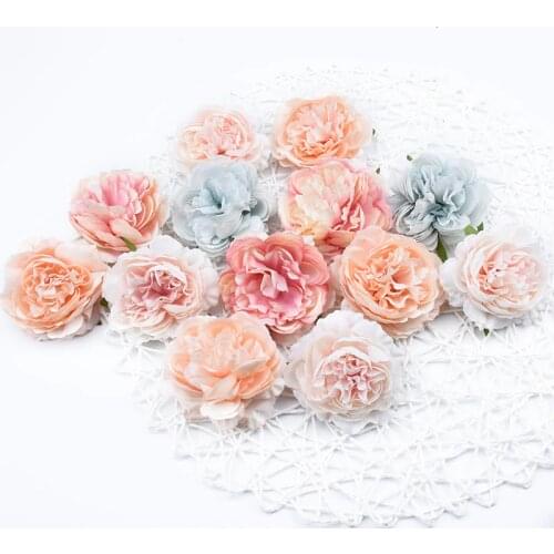 10pcs Silk Peony Flowers for Scrapbook Wedding Plants Wall Bridal Accessories Clearance Christmas Home Decor Artificial Flowers
