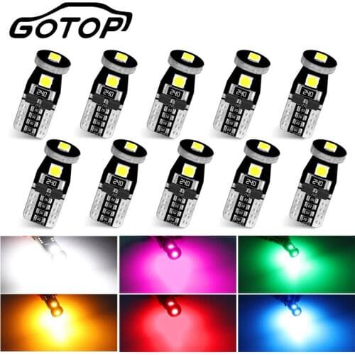 10pcs Car Interior Bulb T10 W5W Led Bulb Canbus Error Free Super Brighter 3030 Chips Led Parking Bulb Auto Wedge Clearance Lamp