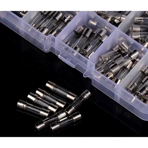 100pcs 5x20mm DIY Quick Blow Glass Tube Fast-blow Fuses Assorted Kits 0.2A-15A