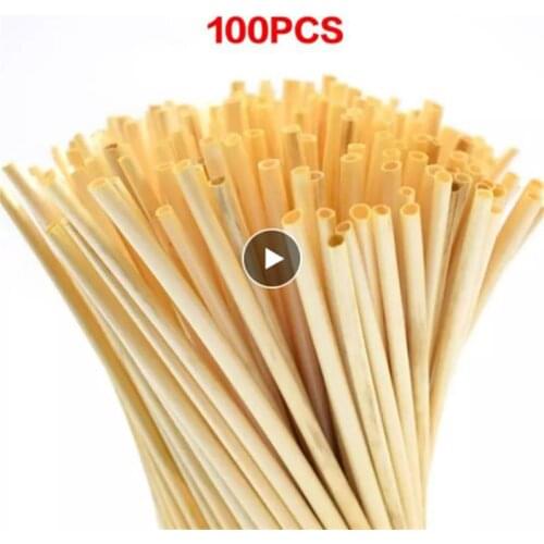 100PCS / Pack 20CM Wheat Straw Drinking Straws Eco-friendly Bar Kitchen Accessories Reusable Travel Party Not Wet Kitchen Gadget