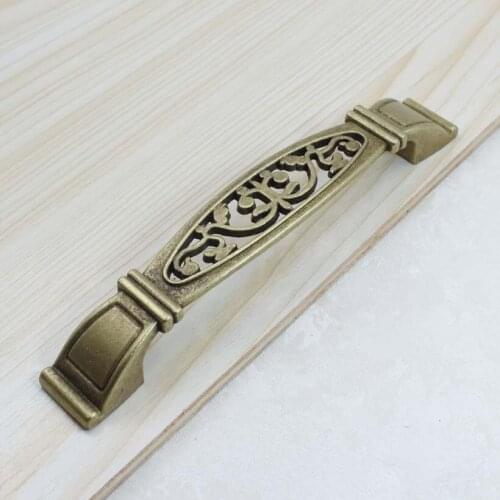 128mm antique brass kitchen cabinet handle pull bronze drawer dresser cupboard wardrobe door furniture handles pulls knob JS336
