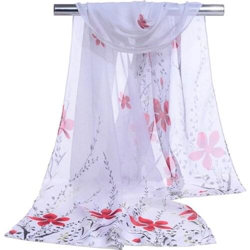 160*50cm New Fresh print chiffon beautiful scarf wild fashion shawl sunscreen Flower floral scarf scarves