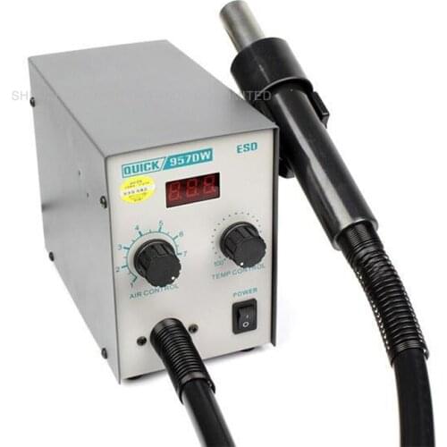 2 Pcs QUICK 957DW LED Display Adjustable Hot Air Heat Gun With Helical Wind 580W SMD Rework Station