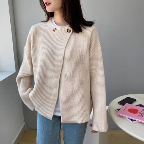2021 Women Autumn Vintage Knitted O-Neck Cargidans Tops Long Sleeve Women Cape Cardigans Coat Fashion Sweater Cardigans