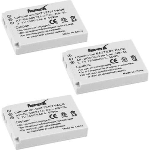 3x 1500mAh NB-5L NB 5L NB5L Camera Battery For Canon S110 SX200 SX210 SX220 SX230 IS HS IXUS 800 850 860 870 990 SD 950 970