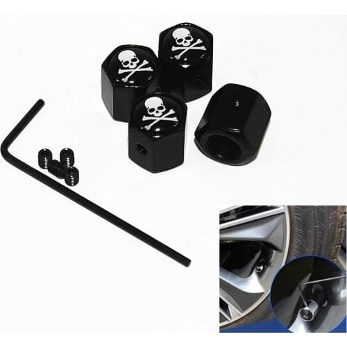 4Pcs/Set Car Tire Valve Stem Caps Classic Skull Rims Car Motorcycle Theftproof air Leakproof Airtight Cover Car-styling Tools