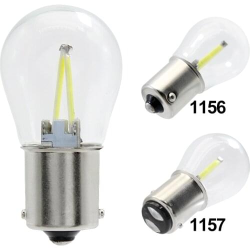 4Pcs S25 BA15S 1156 LED Car Reverse Bulb Stop Parking Lamp 12V BAY15D 1157 COB Filament Auto Brake Light