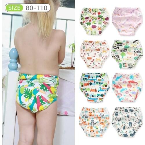 5 Pieces Baby Infant Toddler Waterproof Training Pants Cotton Changing Nappy Cloth Diaper Panties Reusable Washable 6 Layers