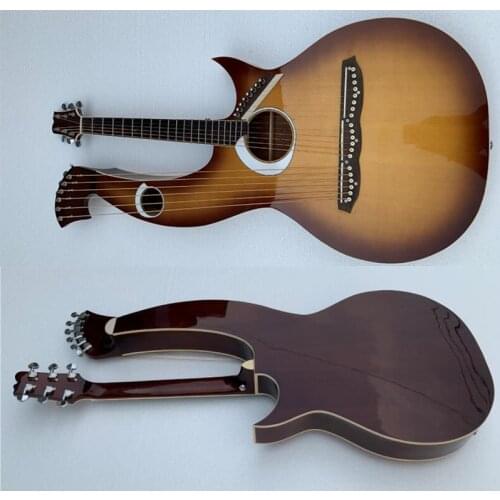 6/6/8 Strings Harp Acoustic guitar 6-6-8 string Lyra Double Necks electric acoustic Guitar Harp cithara Guitar free shipping