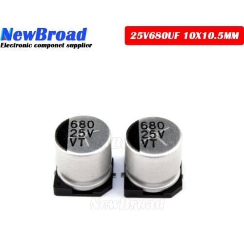 10PCS SMD Aluminum Electrolytic Capacitor 16V 25V 400V 6.8UF 68UF 680UF 4X5.8 6.3*5.4 10*10.5 10*12.5MM 16V680UF 25V6.8U 25V68U