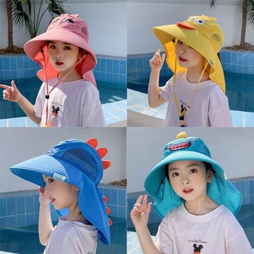 Wide Brim Children Sun Hat Kids Bucket Cap Summer Beach Girls Travel Outdoor New Fashion Cute Casual Sun Hats DS39