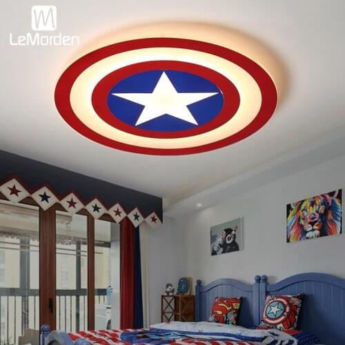 Kids Led Ceiling Light For Bedroom Study Room Ceiling mount lamp Captain America Lighting Fixtures