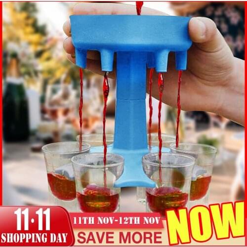 6 Shot Glass Dispenser Holder Carrier Caddy Liquor Dispenser Party Beverage Drinking Games Bar Cocktail Wine Quick Filling Tool